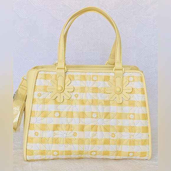 Betsey Johnson Daisy Floral XO Alfie Triple Compartment Satchel / Crossbody - Picture 4 of 11